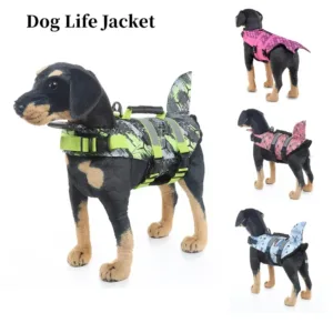 Pet Dog Life Jacket Vest Clothes Life Vest Collar Harness Pet Swimming Summer Swimwear Scales Shark Floating clothes swimsuit
