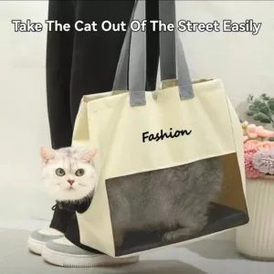 Cat Carrier, Small Dog Carrier Tote Breathable Mesh Pet Carrier Bag Soft Sided Adjustable & Foldable Kitten Travel Bag