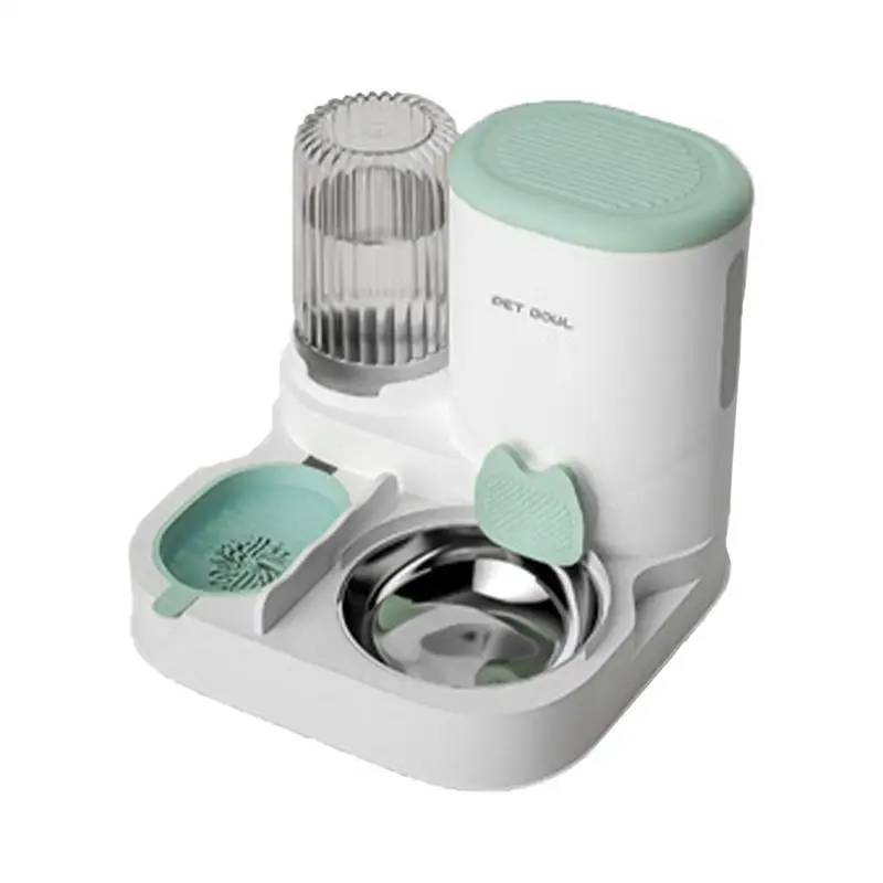 Feeder and Water Dispenser Set 2 in 1 Pet Food Feeder Water Dispenser Large Capacity Pet Feeding Station for Cats Dogs Rabbits