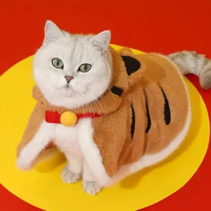 Cute Cat Warm Cat Cloak Tiger-shape Winter Warm Hooded Coat Pet Clothes Pet Tiger Costume for Winter Cats