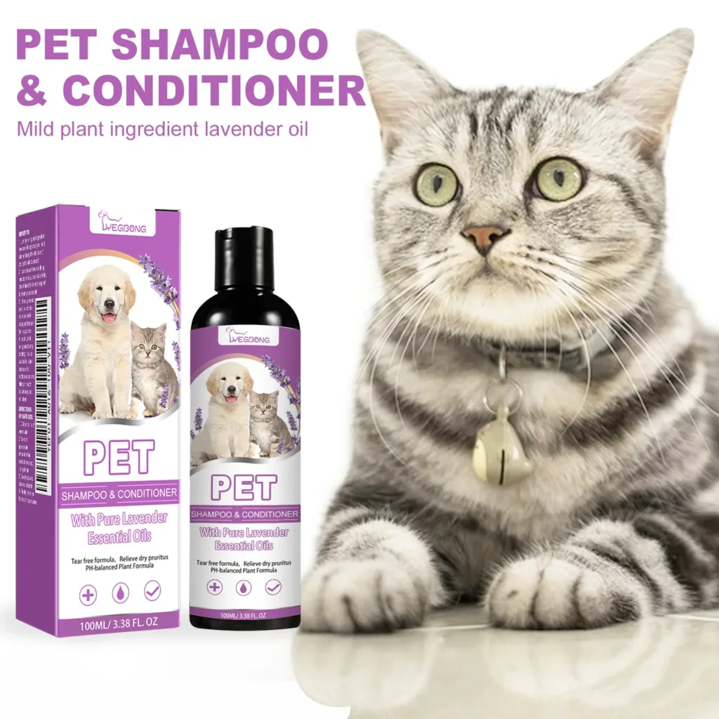 Pet Shampoo and Conditioner 2 in 1 Lavender Dry Sensitive Skin Relief Non Irritating Moisturizing Shampoo for Dogs Cats Puppies