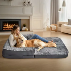 180cm Long Human-Size Giant Dog Bed Foldable Calming Pet Dog Bed Plush Cover Orthopedic